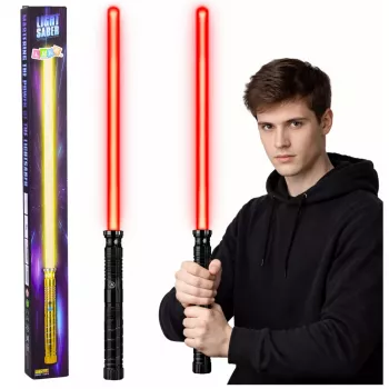 LEAN TOYS LED Laser Lightsaber with Sounds, Metal Handle, 75 cm