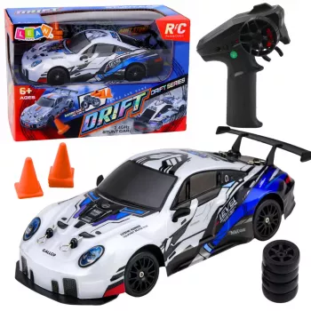 LEAN TOYS Kaugjuhitav trikiauto RC vahetatavate ratastega 4WD Sinine 1:24