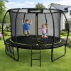 LEAN SPORT LEAN Garden Trampoline with Inner Net Black and Green 252CM 8FT