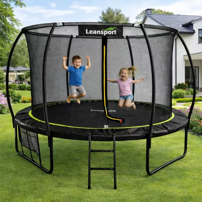 LEAN SPORT LEAN Garden Trampoline with Inner Net Black and Green 252CM 8FT