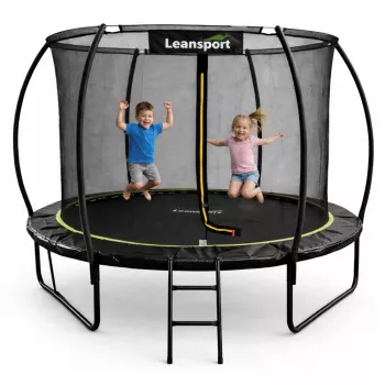 LEAN Sport Garden Trampoline with Inner Net Black and Green 305CM 10FT