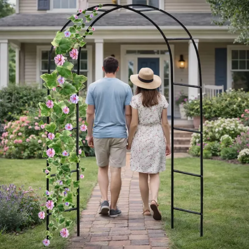 LEAN Metal Garden Pergola for Plants, Support for Climbers, Arch 240x140 cm