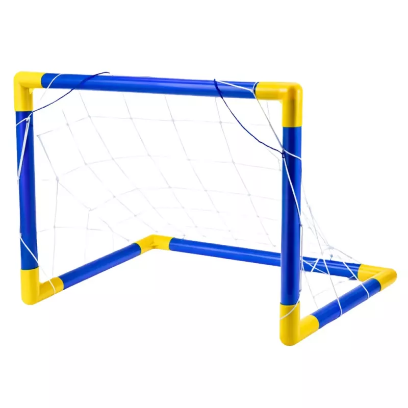LEAN TOYS Spordikomplekt jalgpalli mängimiseks, jalgpallivärav, pall, pump 62x40cm