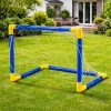 LEAN TOYS Spordikomplekt jalgpalli mängimiseks, jalgpallivärav, pall, pump 62x40cm