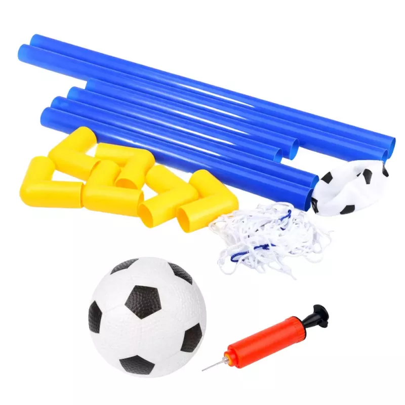 LEAN TOYS Spordikomplekt jalgpalli mängimiseks, jalgpallivärav, pall, pump 62x40cm