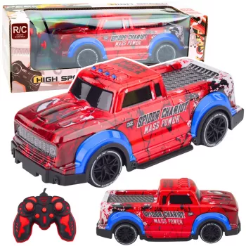 LEAN TOYS Kaugjuhitav Auto RC Maastikuämblik Punaste Tuledega