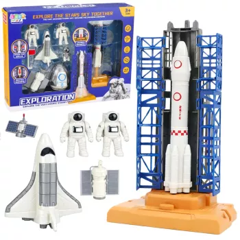 LEAN TOYS Kosmosekomplekt Kosmonautide starditorn raketi ja süstikuga ehitusklotsid 300 tükki