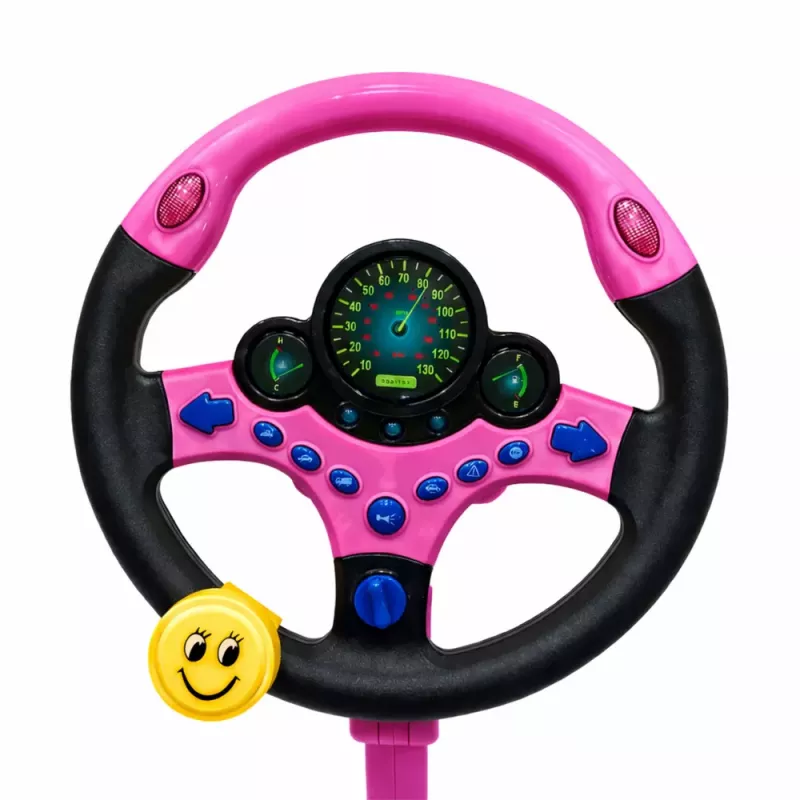 LEAN TOYS Interaktiivne rool alusel koos pedaalide, tulede ja helidega - Roosa