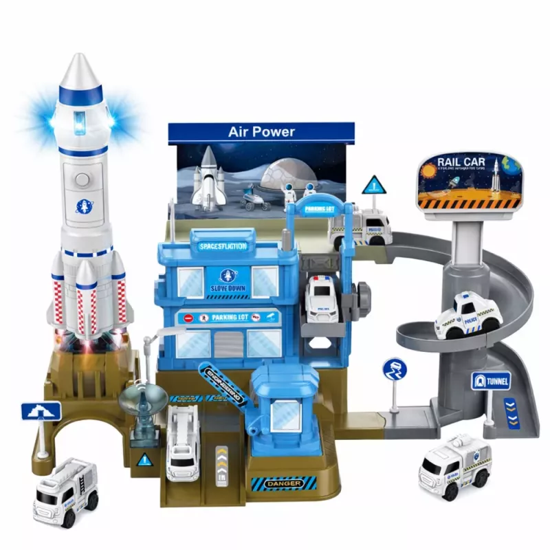 LEAN TOYS Interaktiivne kosmosejaam Parkimisrakett Tuled Helid