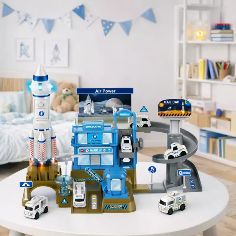 LEAN TOYS Interaktiivne kosmosejaam Parkimisrakett Tuled Helid