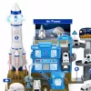 LEAN TOYS Interaktiivne kosmosejaam Parkimisrakett Tuled Helid