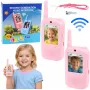 LEAN TOYS Walkie Talkies For Kids Video Talk Recording Camera Pink