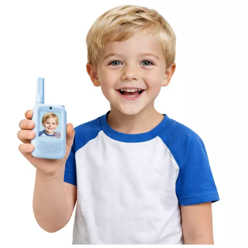 LEAN TOYS Walkie Talkies For Kids Video Talk Recording Camera Blue
