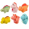 LEAN TOYS Harivate kummist dinoosauruste komplekt vannitamiseks, pastelsed mängud, 6 tükki