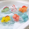 LEAN TOYS Harivate kummist dinoosauruste komplekt vannitamiseks, pastelsed mängud, 6 tükki
