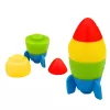 LEAN TOYS Kummiplokkide komplekt Torn Rakett Kosmonaut Värviline 11 tk