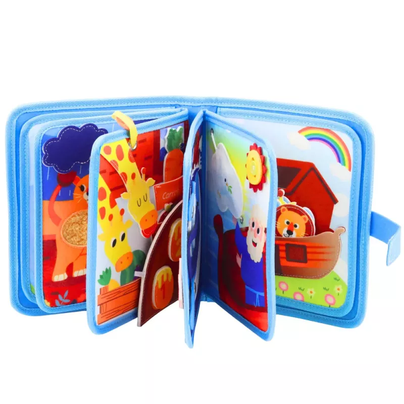 LEAN TOYS 3D Felt Sensory Educational Book Noah's Ark Animals