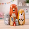 LEAN TOYS Puust matrjoškade komplekt metsloomadega 6 tk