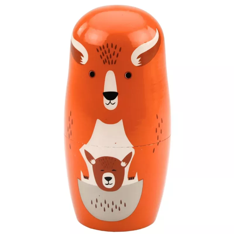 LEAN TOYS Puust matrjoškade komplekt metsloomadega 6 tk