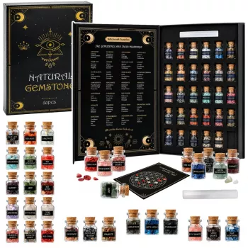 LEAN TOYS Kristallide, mineraalide ja vääriskivide komplekt purkides raamatuga 30 tk