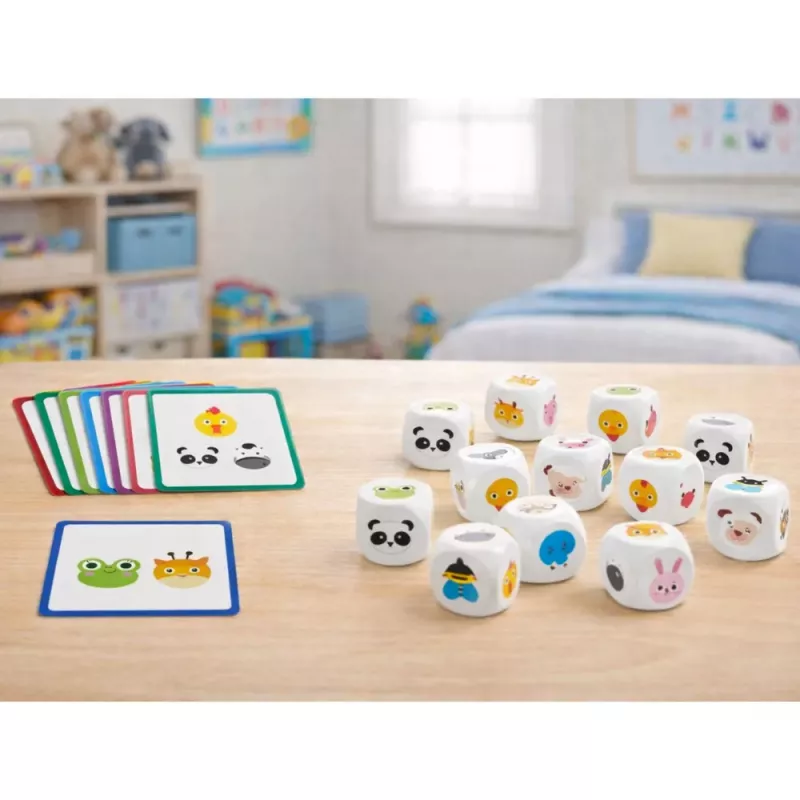LEAN TOYS Õppemäng Lastele Loomade Sobitamine Puidust Täringukaardid