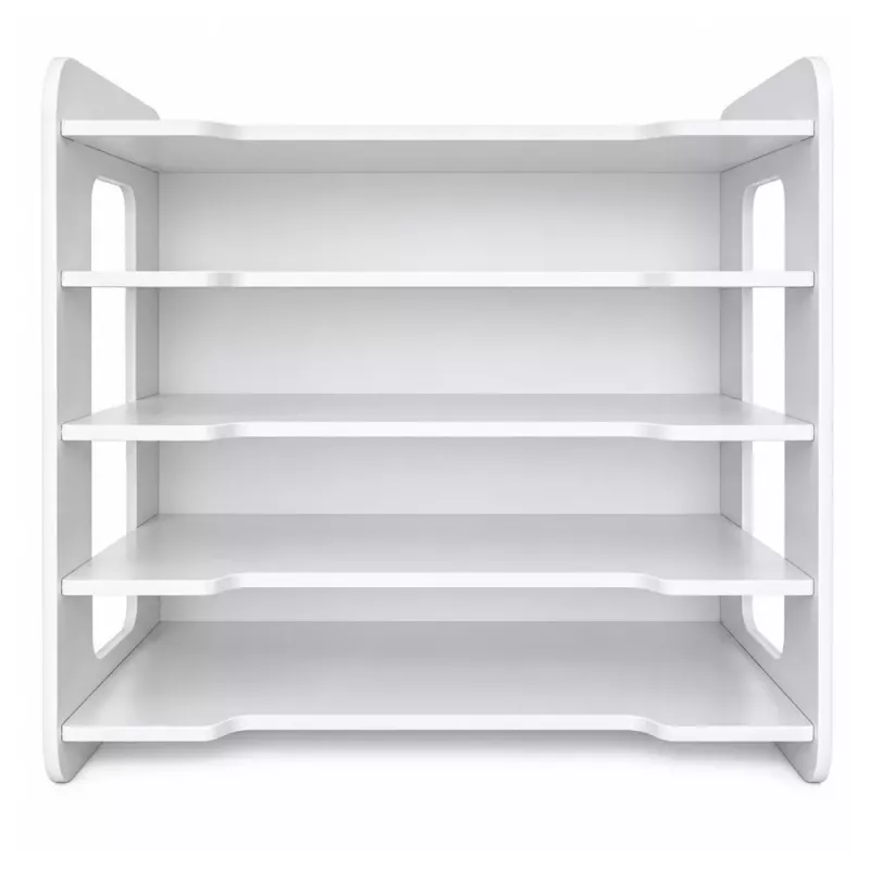 LEAN TOYS Lauakorraldaja puitriiulitega A4 dokumentidele Valge