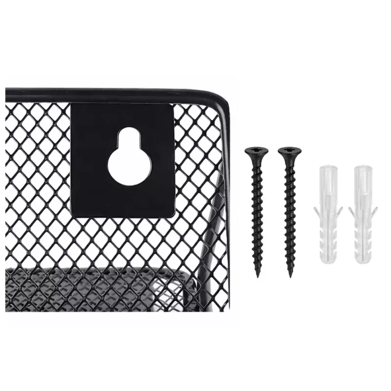 LEAN Metal Organizer for Documents and Newspapers, Wall Shelf, 5 Compartments, A4, Black