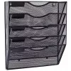 LEAN Metal Organizer for Documents and Newspapers, Wall Shelf, 5 Compartments, A4, Black