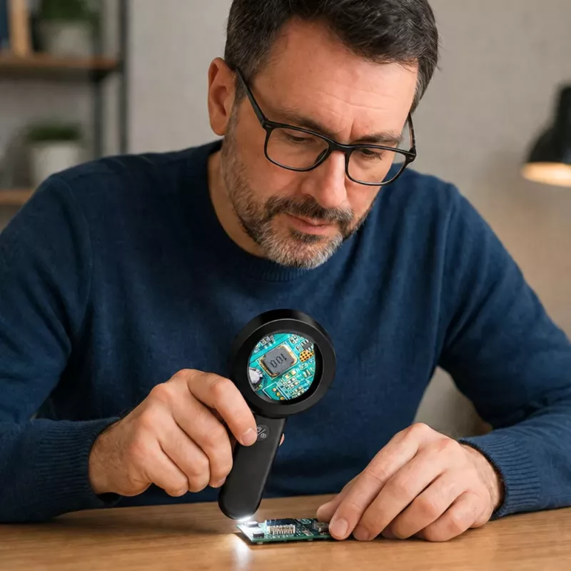 LEAN TOYS Kaasaskantav Digitaalmikroskoop HD 100x Kaamera IPS-ekraan 8 LED-i