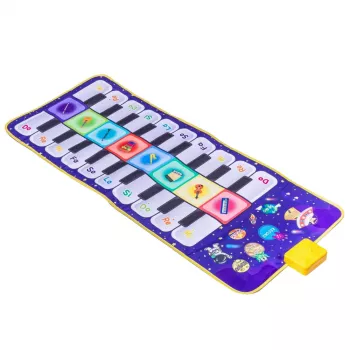 LEAN TOYS Muusikaline Õppetantsumatt Interaktiivne Klaver Kosmos 120 x 48 cm
