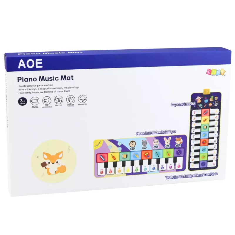 LEAN TOYS Muusikaline Õppetantsumatt Interaktiivne Klaver Kosmos 120 x 48 cm
