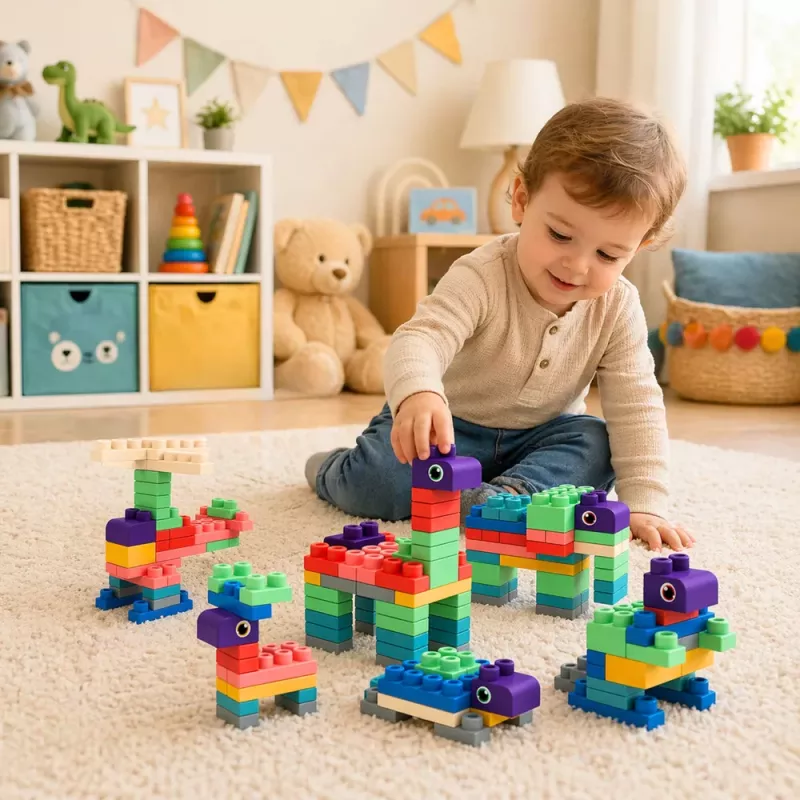 LEAN TOYS Pehmed sensoorsed silikoonehitusklotsid Värvilised 80 tk