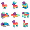 LEAN TOYS Pehmed sensoorsed ehitusklotsid kotis lastele, värvilised, 30 tk