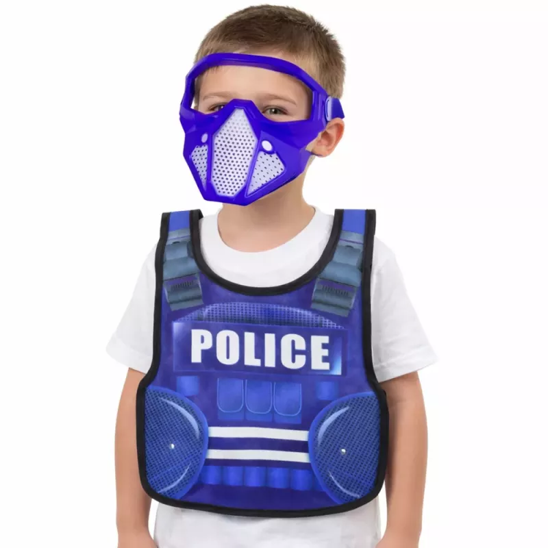 LEAN TOYS Politsei Komplekt Vest Püss Mask Raadiosaatja Aksessuaarid