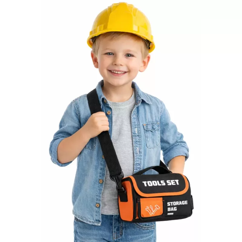 LEAN TOYS DIY tööriistakomplekt kotis, puur ja kruvikeeraja, 25 tk