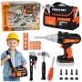 LEAN TOYS DIY tööriistakomplekt kotis, puur ja kruvikeeraja, 25 tk