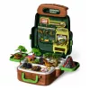 LEAN TOYS Dinosauruste komplekt seljakotis, kohvris, figuurid, õppekaardid, tarvikud, 30 tk.
