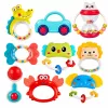 LEAN TOYS Komplekt kõristeid, hammastustarvikuid ja mänguasju väikelastele, värvilised, liikuvad, 9 tk