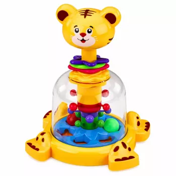 LEAN TOYS Interaktiivne Tiigrikassist Vurr Pöörlevate Pallidega Imikutele
