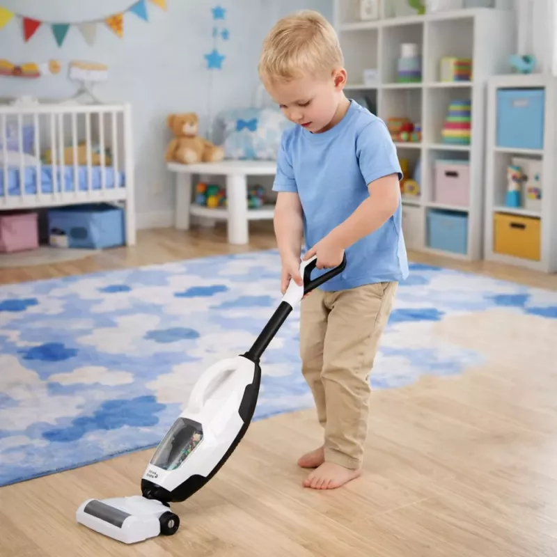 LEAN TOYS Laste mängutolmuimeja vertikaalne käeshoitav 2-in-1 imemisfunktsiooniga helidega