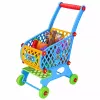 LEAN TOYS Suur ostukorv lastele toidukaupadega Sinine 52cm 46 tk.