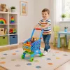 LEAN TOYS Suur ostukorv lastele toidukaupadega Sinine 52cm 46 tk.