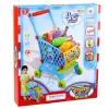 LEAN TOYS Suur ostukorv lastele toidukaupadega Sinine 52cm 46 tk.