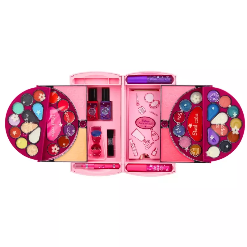 LEAN TOYS Beauty Set for Makeup and Nails Cosmetics Eyeshadows Nail Polishes Case
