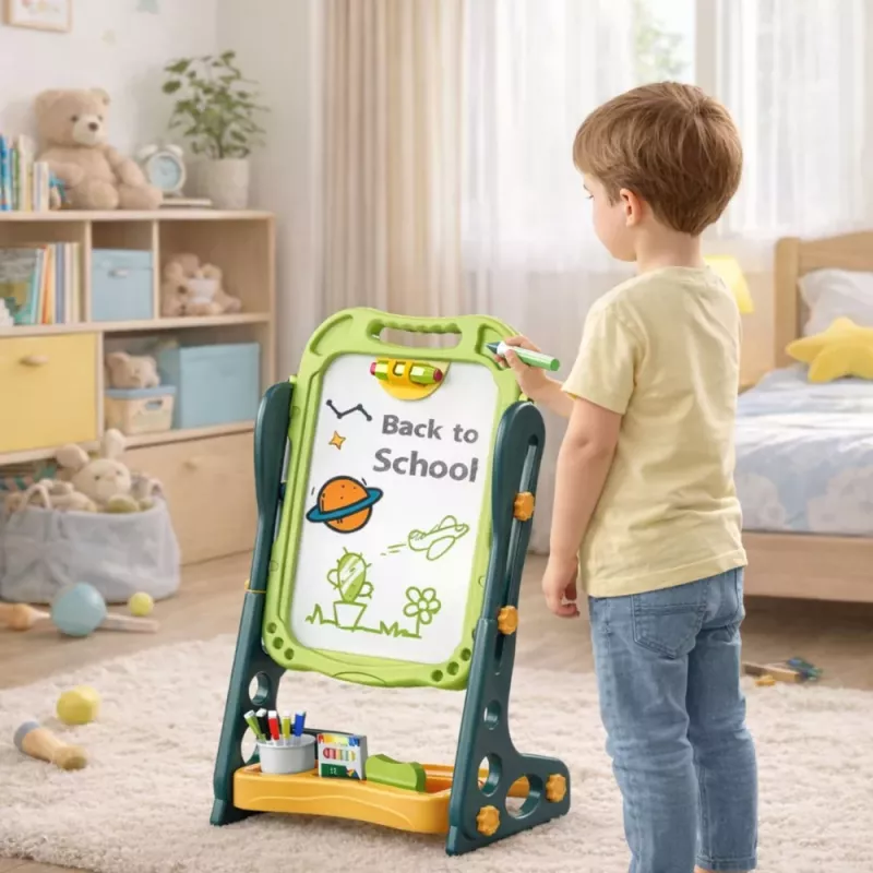 LEAN TOYS Kahepoolne Magnetiline Tahvel, Kuivpühitav, Roheline, 52 tk