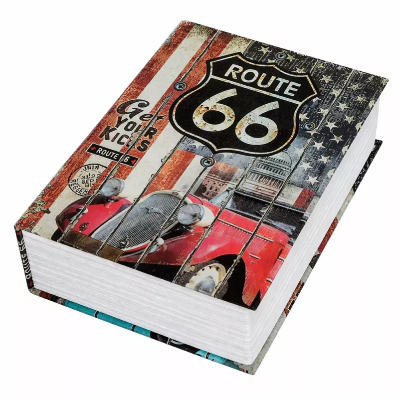 LEAN TOYS Book Safe With Key Small Cash Box Route 66