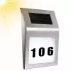 LEAN Solar LED Wall Lamp with House Number Illumination Stainless Steel