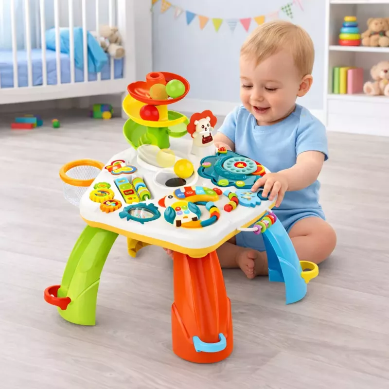 LEAN TOYS Õppelaud Interaktiivne Klaver Liumägi Pallidele Liikuv El.