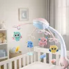 LEAN TOYS Võrevoodi Karussell Projektor 2 in 1 Meloodiad Loomahääled Pult Roosa