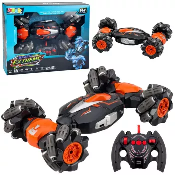 LEAN TOYS RC Auto Kaugjuhitav Trikiratas Drift Akrobaatika Keerd Oranž 1:16